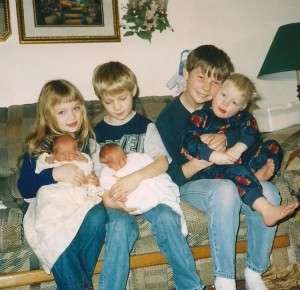 Shawn with newborn twins et al